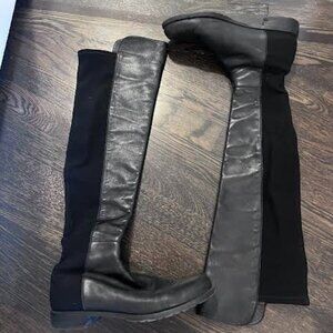 STUART WEITZMAN 5050 leather and stretch knee boots - size 8